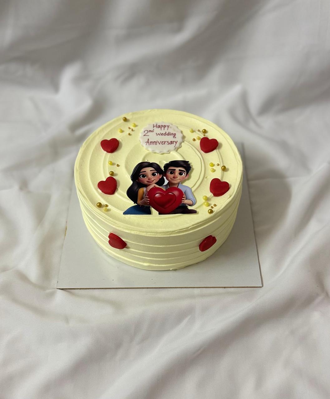Golden Hearts Celebration Cake